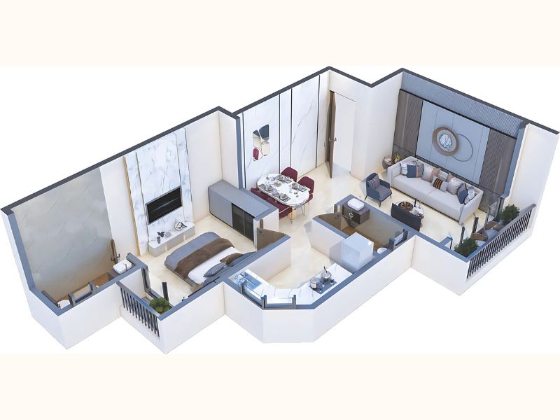 1BHK Floor Plans